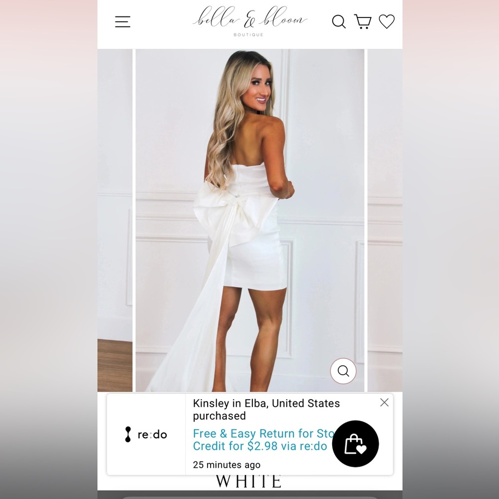 Strapless reception dress 🤍